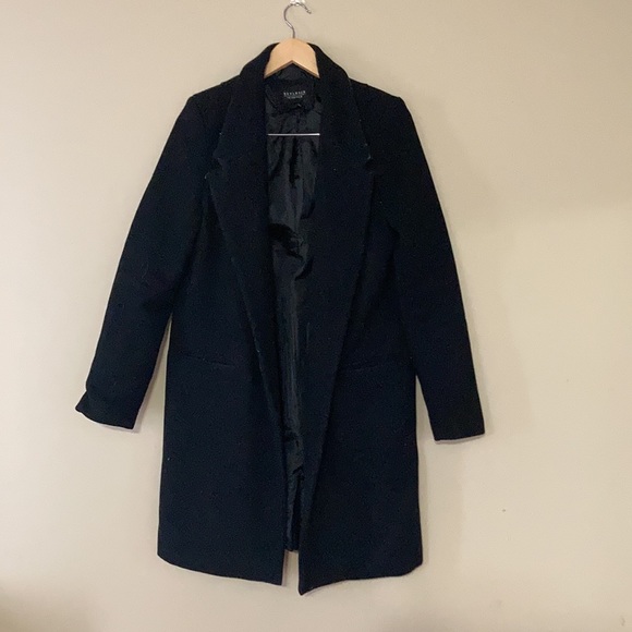 Long & Warm Black Pea Coat - Picture 1 of 12